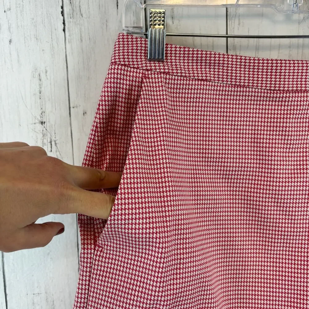 Brooks Brothers Country Club Red/White Houndstooth Wrap Skort Shorts Size 2 - Picture 6 of 15